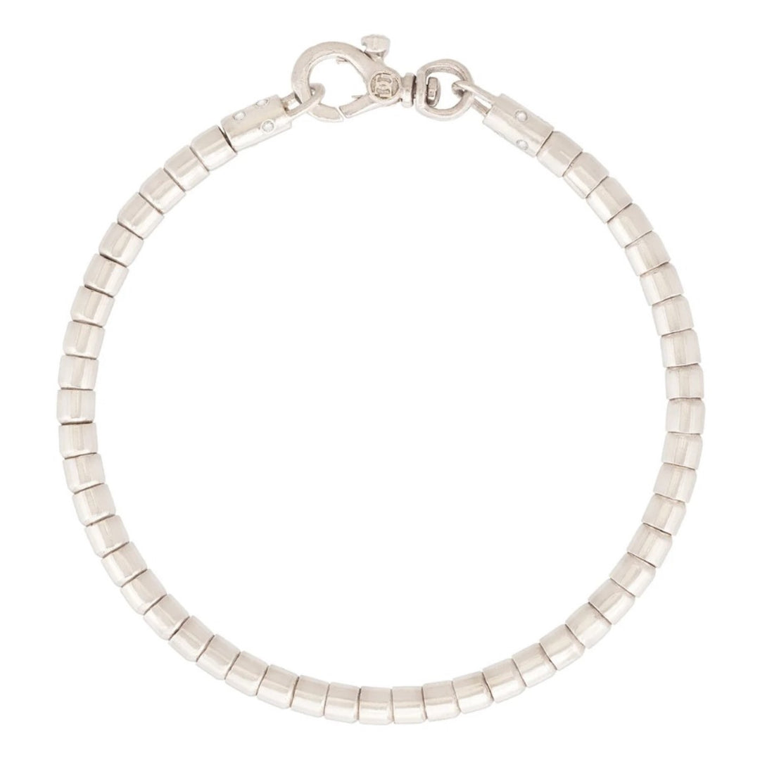 Vertigo Couture Silver Single Strand Bracelet With Thin Tubes And Diamonds - 7.5"