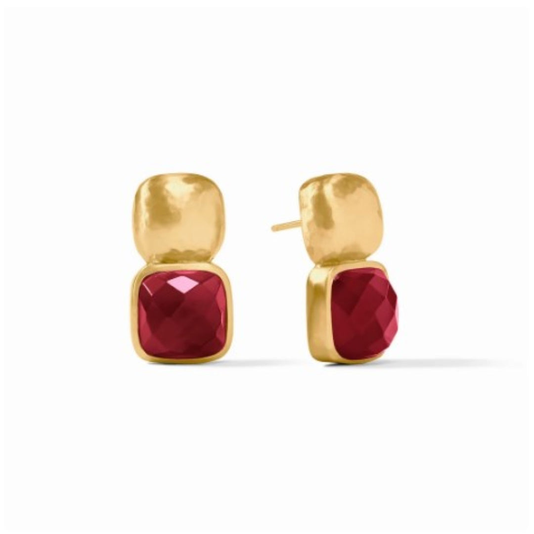 Catalina Earring In Iridescent Ruby Red