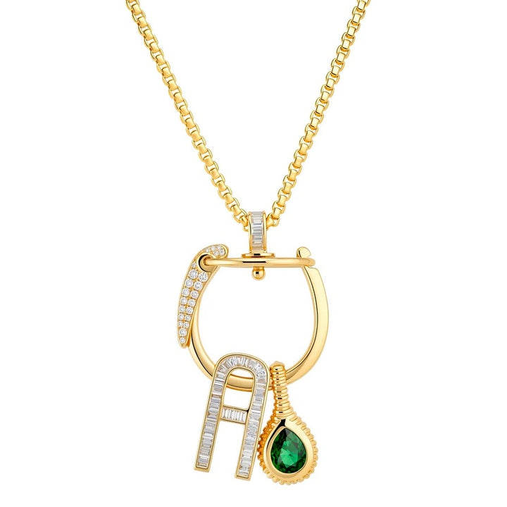 Grandsize Mixed Diamond Keychain With Clip On Bail Opening