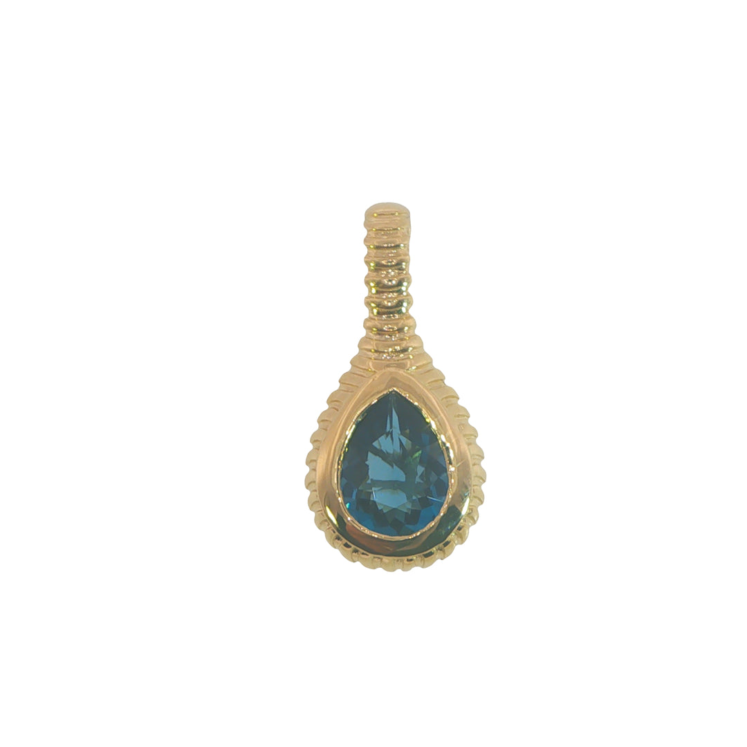 Ripple Effect Blue Topaz Drop Pendant