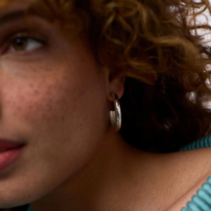 Silver Havana Hoop Medium