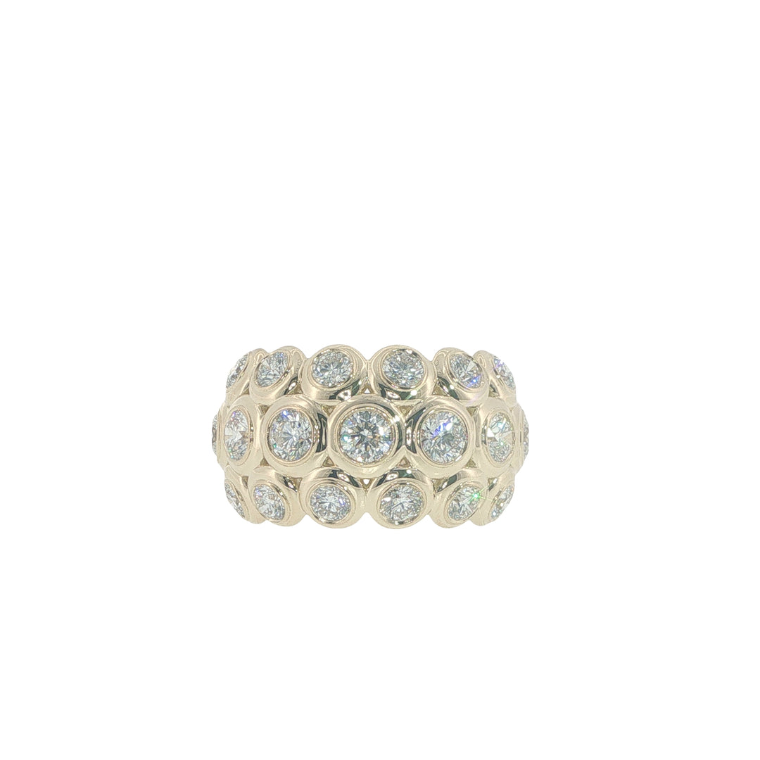 18K Yellow Gold And Diamond Moonlight Bubble Ring - Size 7