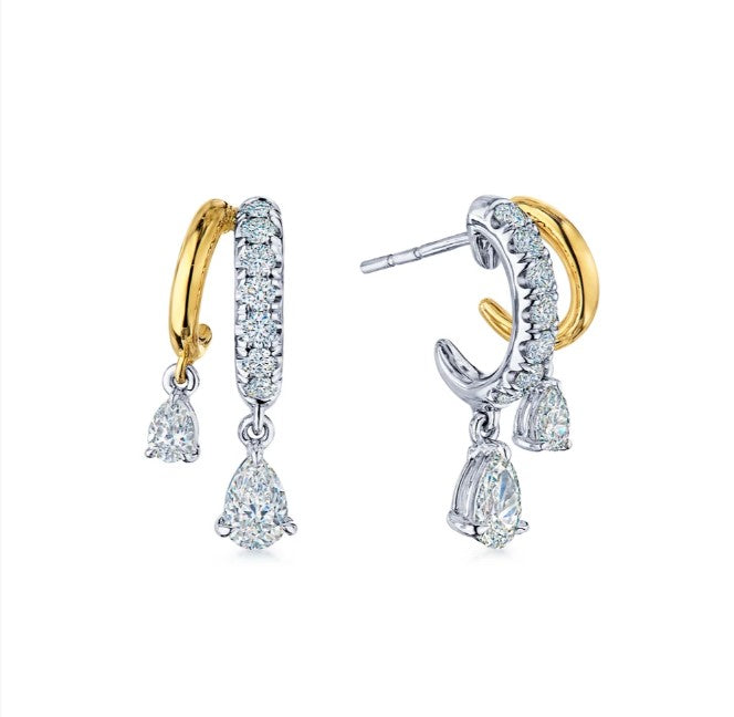Orbit Earrings With Pear Shaped Diamonds