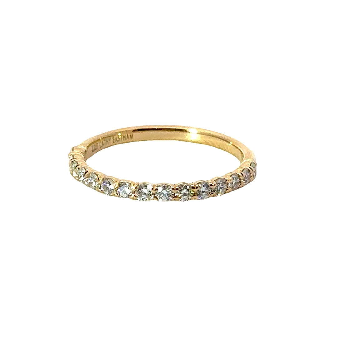 18K Yellow Gold Wedding Band Featuring 15 Diamonds Weighing 0.38cts