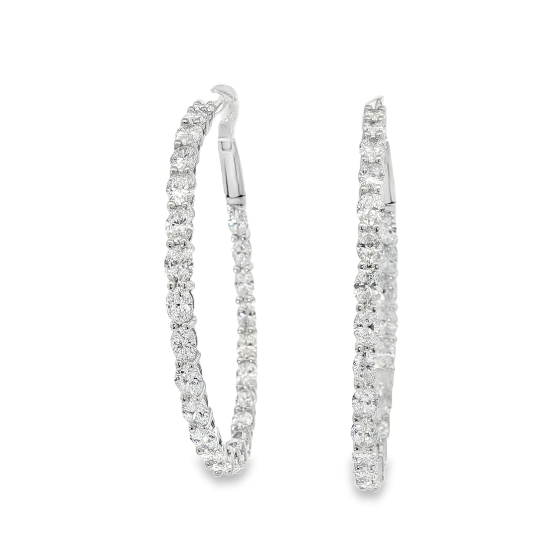 White Gold Hoops With Oval Diamonds Weighing 4.35cts
