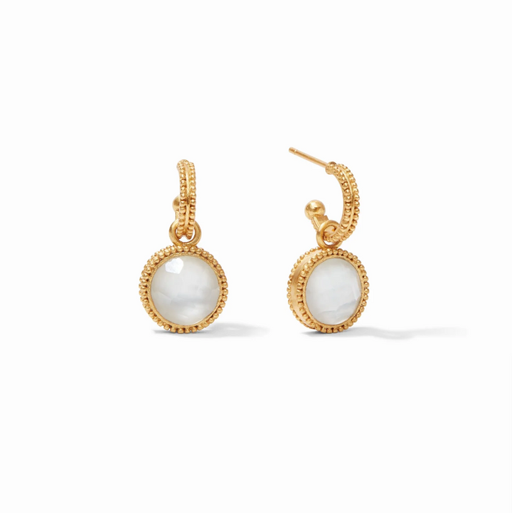 Fleur De Lis Crystal Hoop & Charm Earring