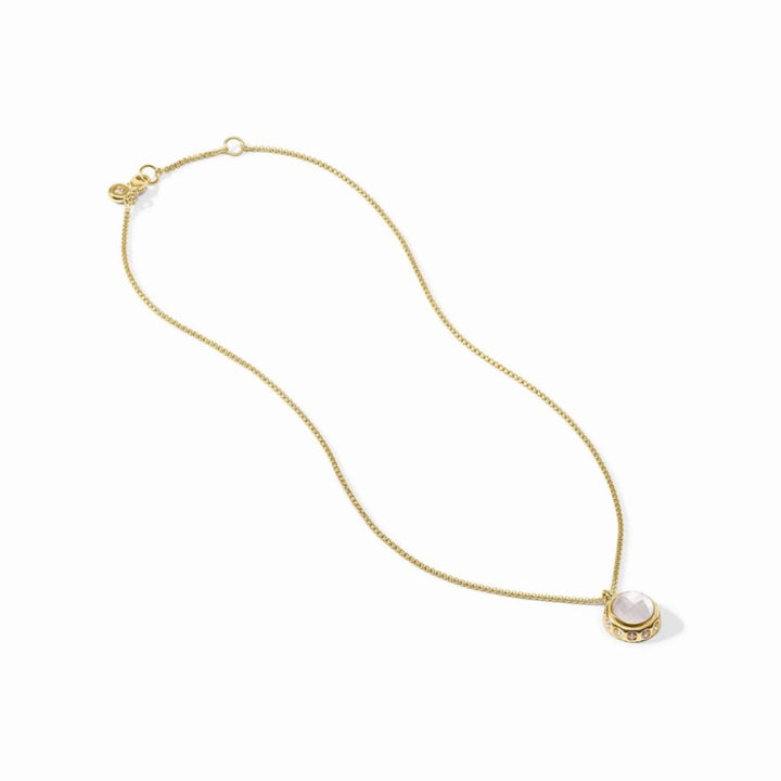 Rainbow Delicate Necklace In Iridescent Clear Crystal