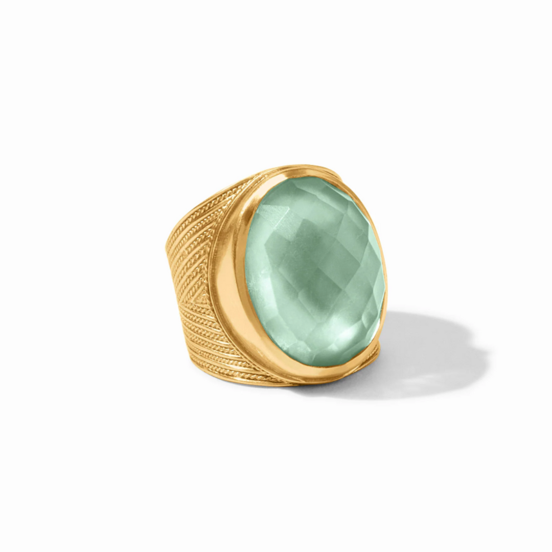 Verona Statement Ring In Iridescent Aquamarine Blue - Size 8