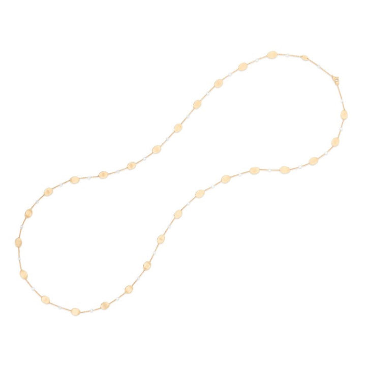 18K Yellow Gold Long Necklace with Diamonds