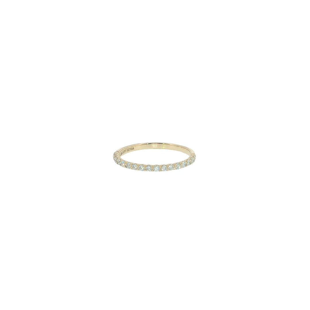 18K Yellow Gold New Aire Silk Prong Half Eternity Band - Size 6