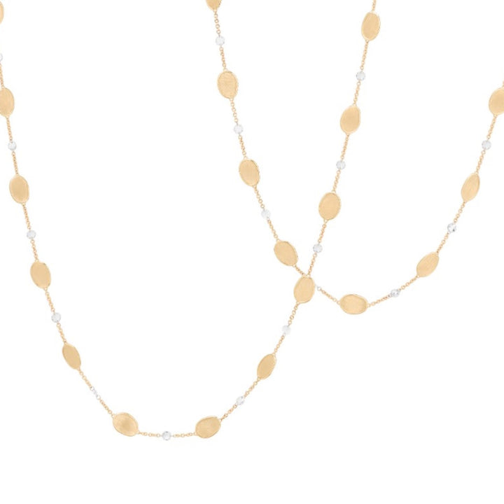 18K Yellow Gold Long Necklace with Diamonds