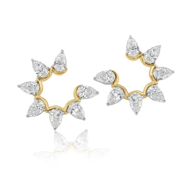 Pear Diamond Fan Earrings