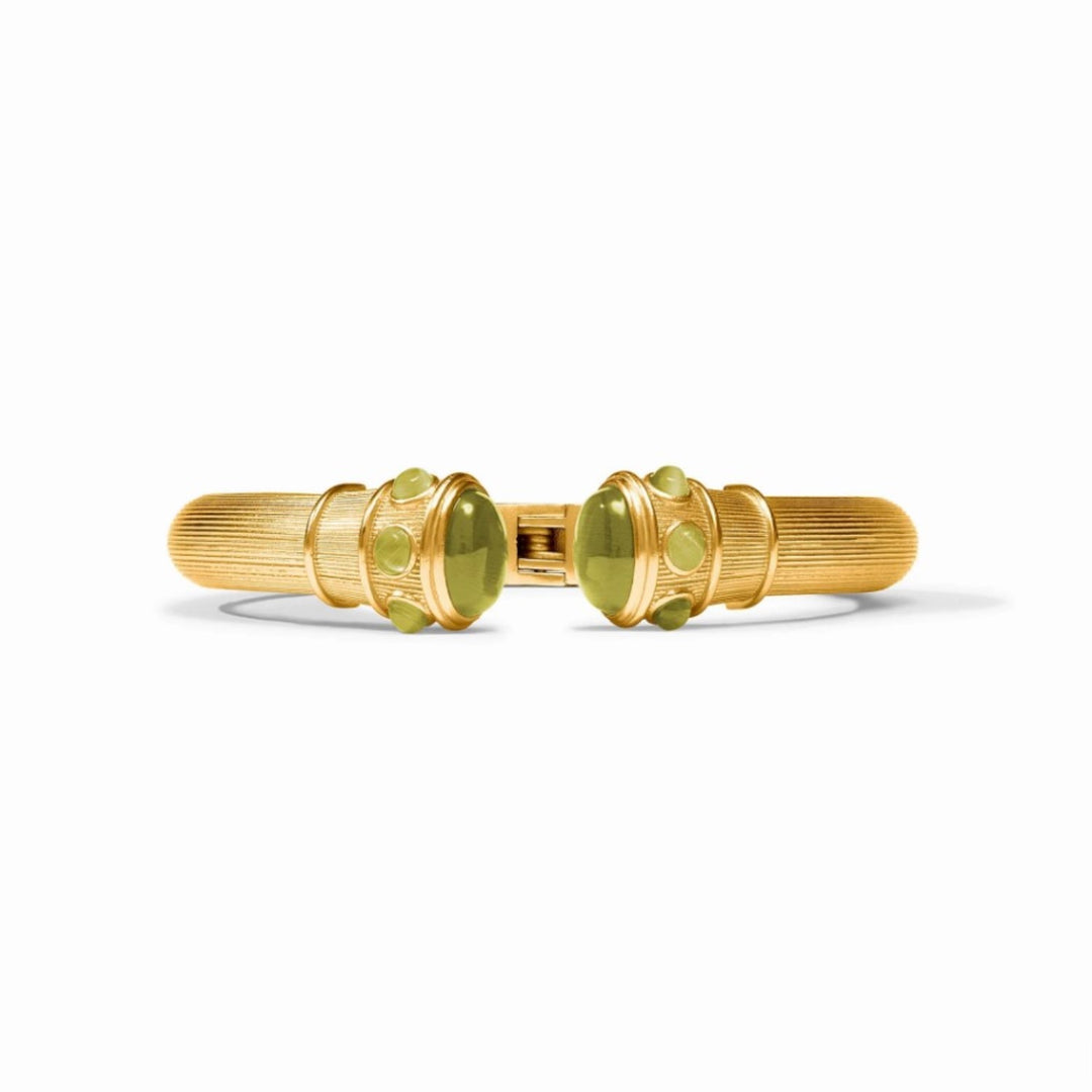 Cobblestone Demi Cuff With Green Cat's Eye Stones