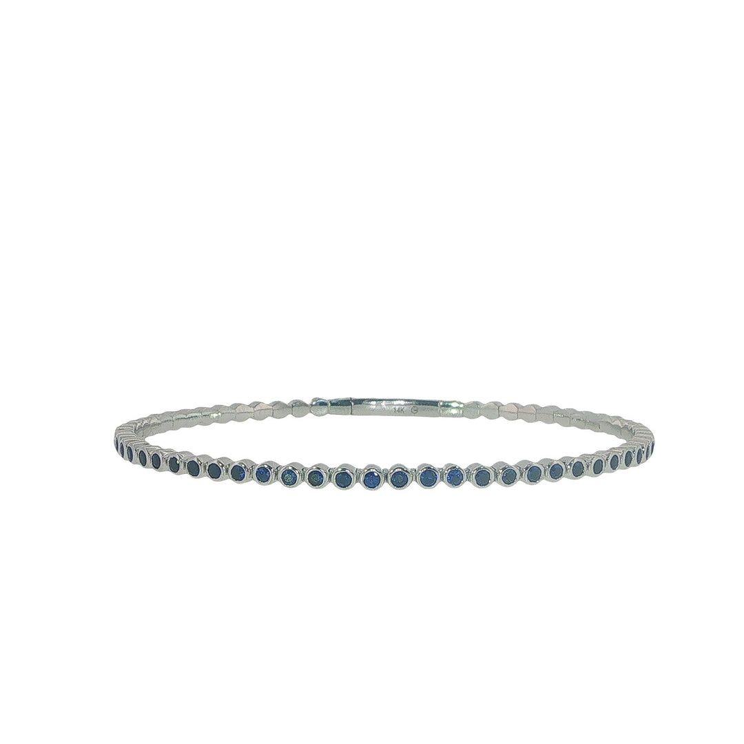 Bezel Set Blue Sapphire Flexy Bracelet