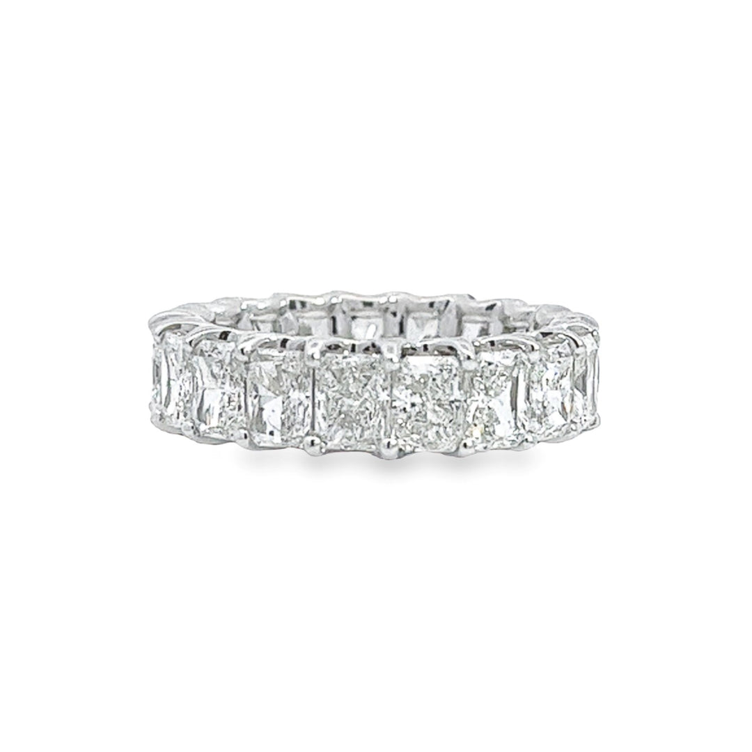 White Gold Eternity Band With Radiant Cut Diamonds - Size 6.5
