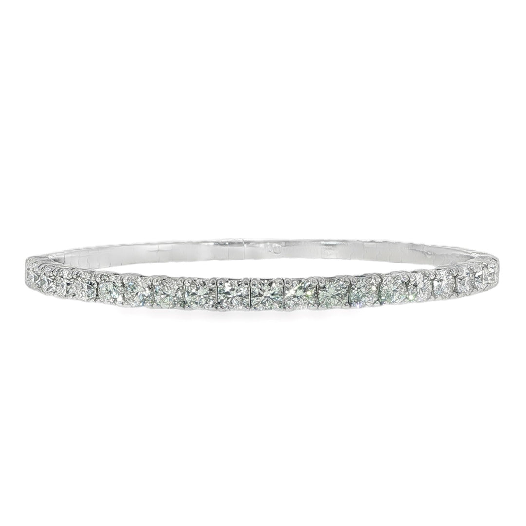 White Gold Flexible Bracelet With 5.02cts Round Diamonds