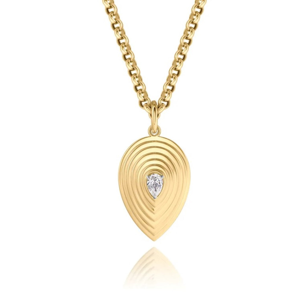 Large Pear Shaped Diamond Layered Pear Necklace