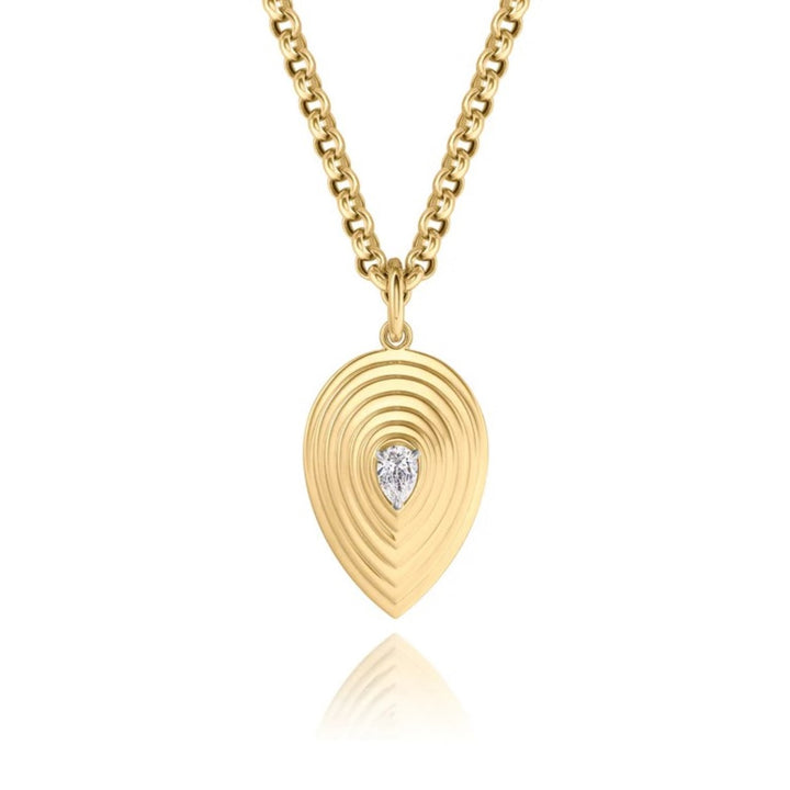Large Pear Shaped Diamond Layered Pear Necklace
