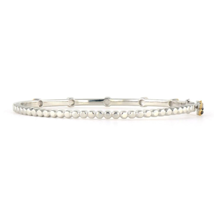 Two-Toned Honeycomb Black Diamond And Diamond Bangle