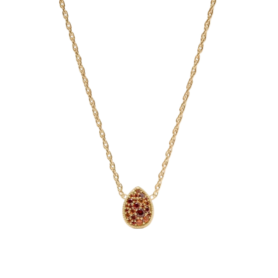 Garnet Birthstone Teardrop Delicate Necklace