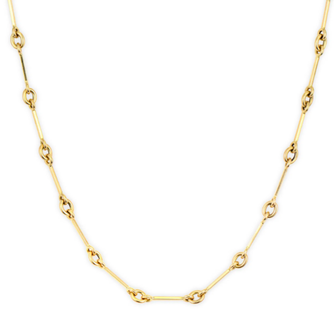 14K Yellow Gold Horsebit Chain Necklace - 18"