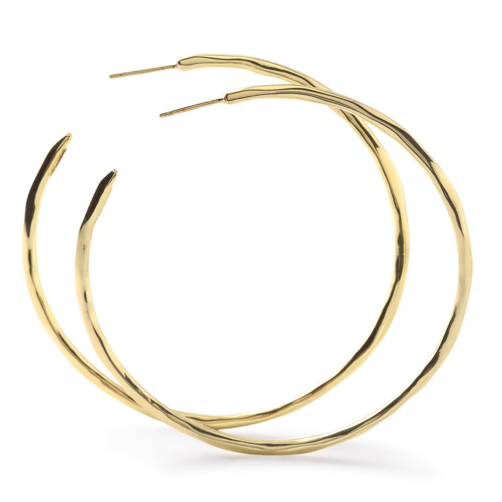 18K Gold Large Squiggle Hoops