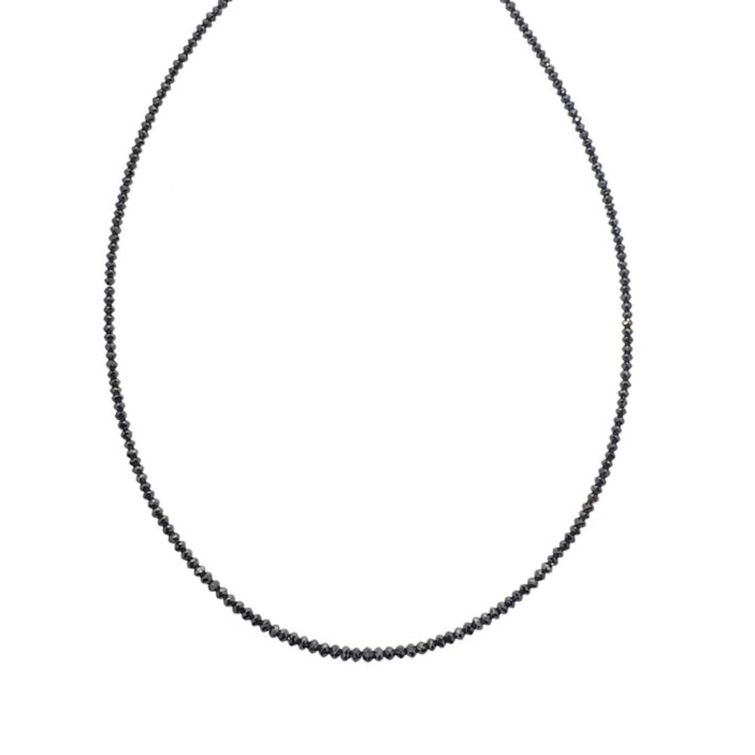 Noir Medium Black Diamond Bead Necklace - 18"