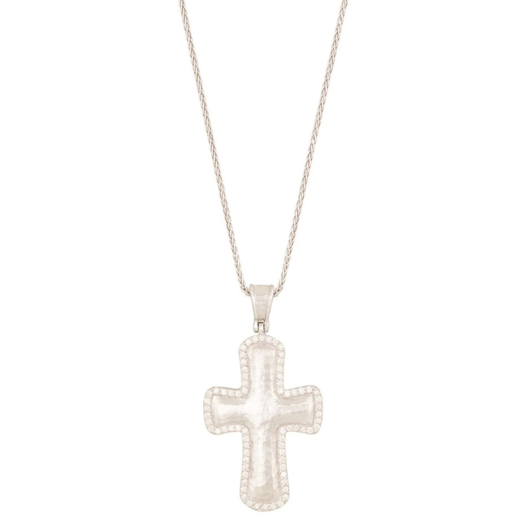 Cross Couture Silver Diamond Cross Pendant Necklace - 18"