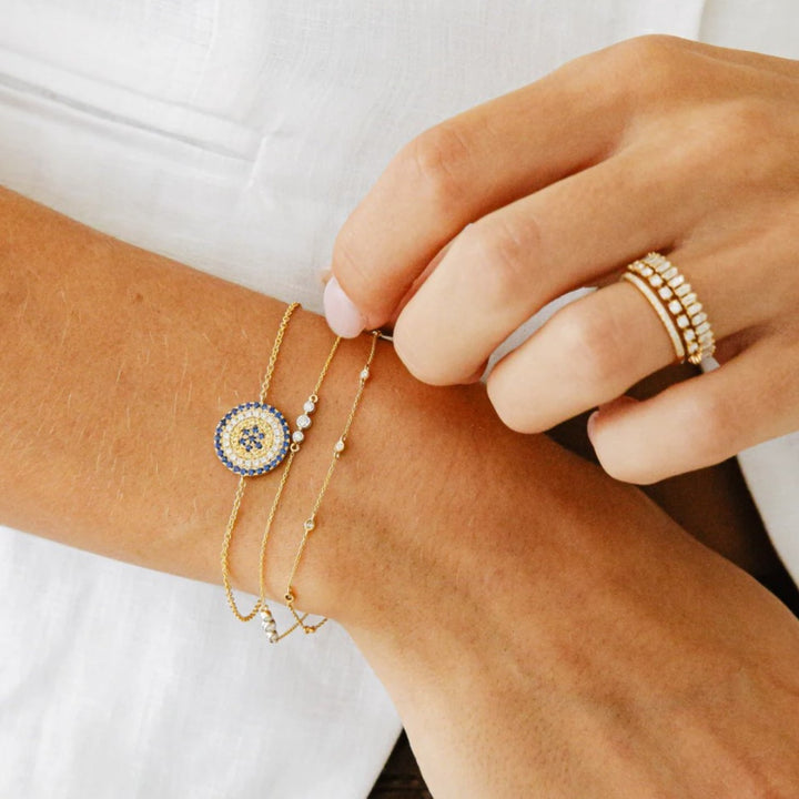 Lulu Jack Single Bezel Diamond Station Bracelet