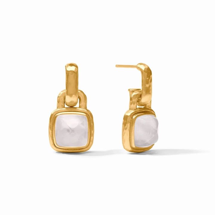Sahara Hoop & Charm Earring In Iridescent Clear Crystal