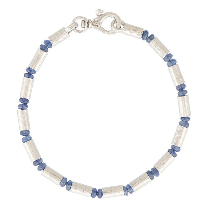 Vertigo Couture Silver And Sapphire Beaded Single Strand Bracelet - 7.25"