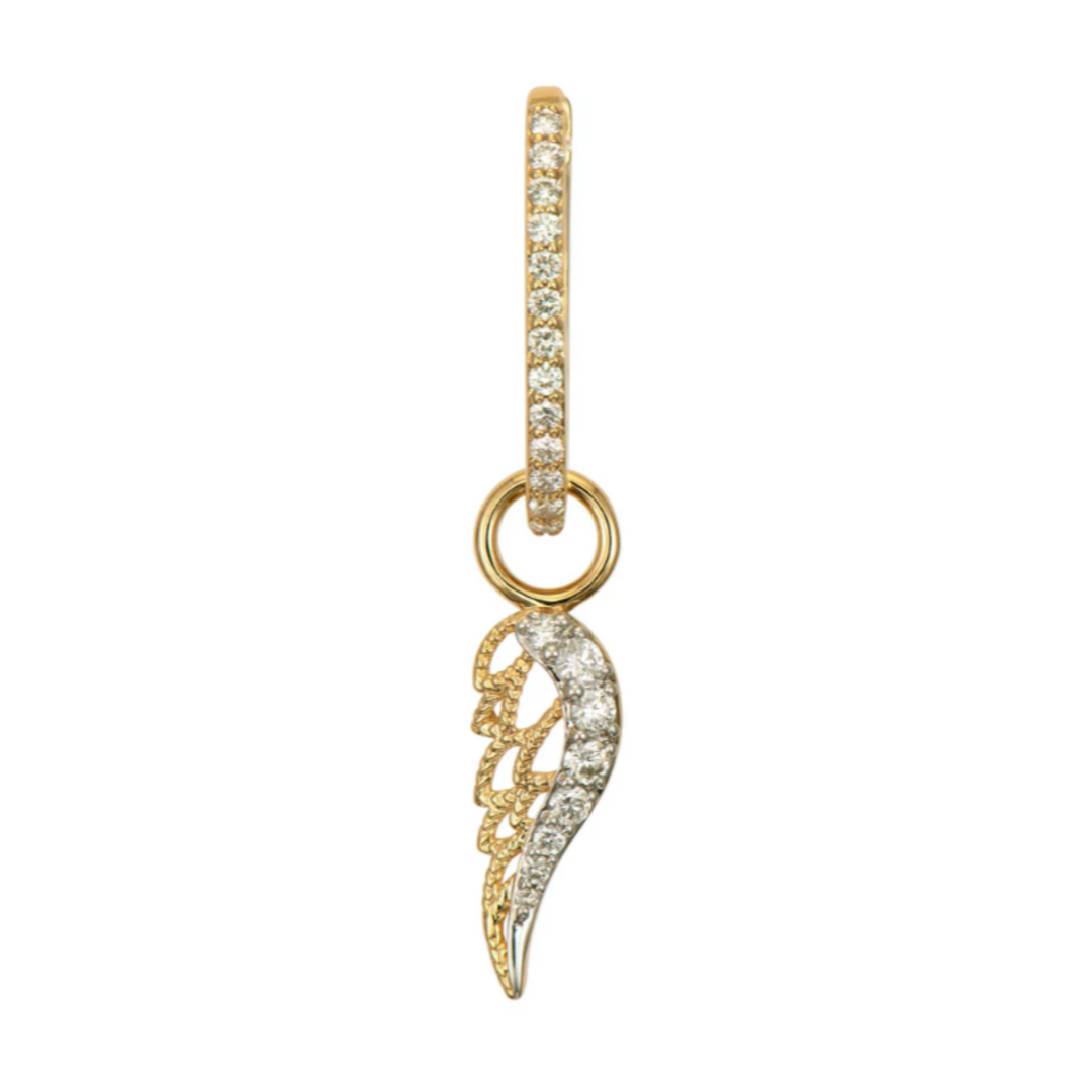 14K Yellow Gold Spread Your Wings Earring Charm