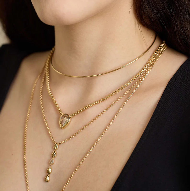 14K Gold Wire Choker Necklace