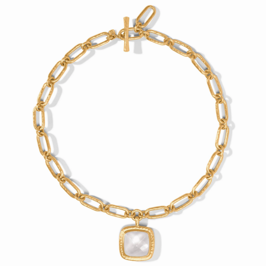 Sahara Statement Necklace In Iridescent Clear Crystal - 19"