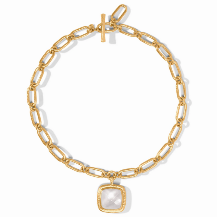 Sahara Statement Necklace In Iridescent Clear Crystal - 19"