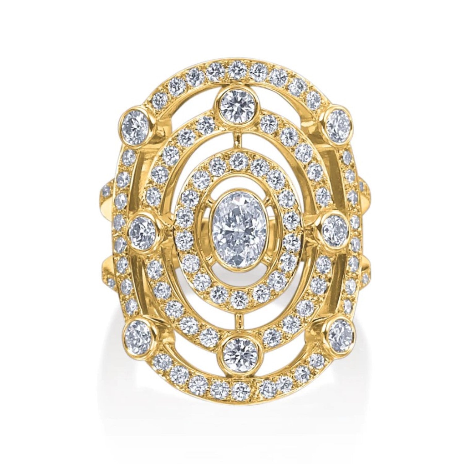 18K Yellow Gold And Diamond Carousel Ring - Size 6.5 | Cathy Eastham ...