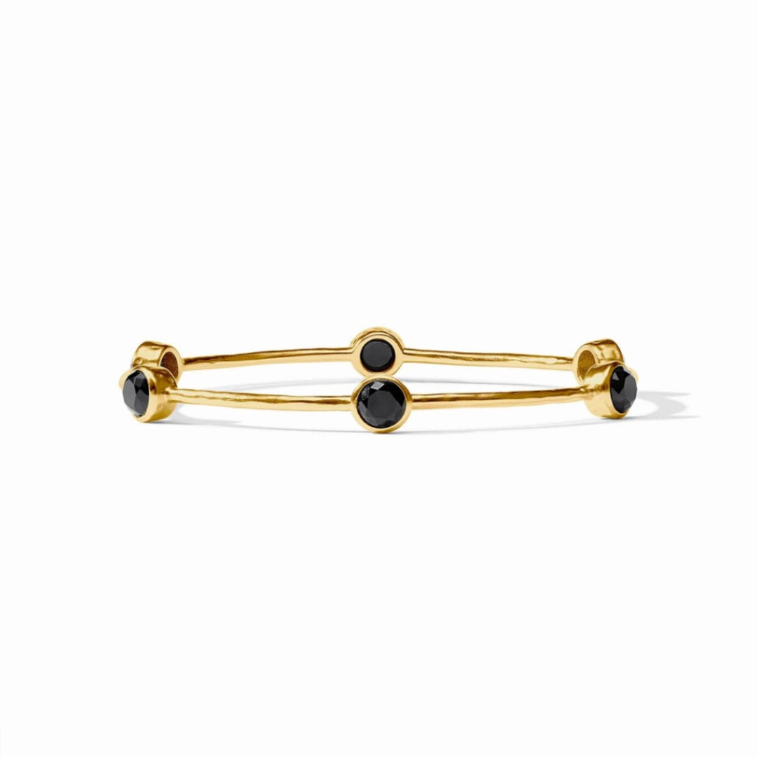 Milagro Luxe Bangle With 6 Obsidian Black Gemstones