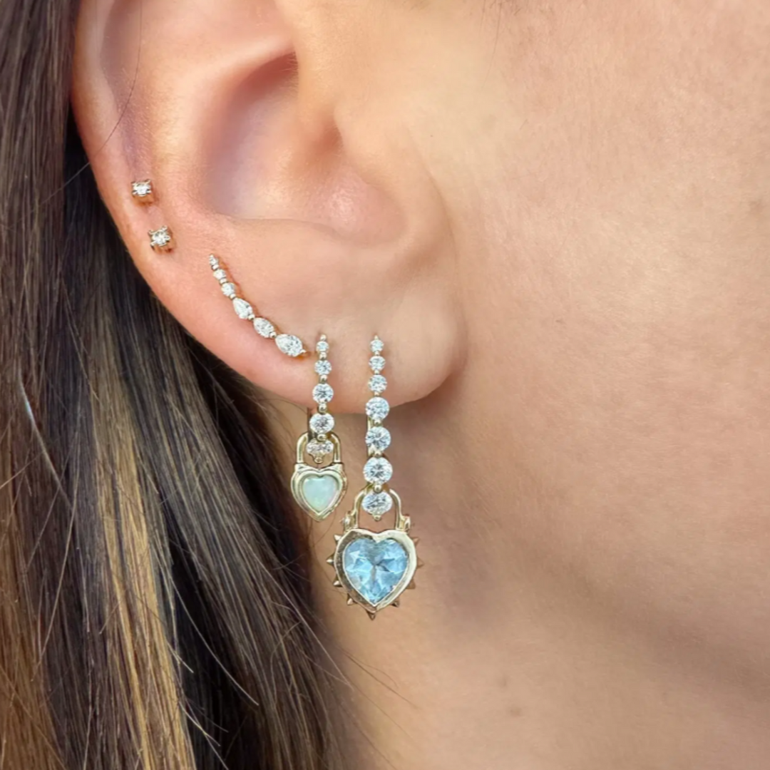Thorned Aqua Heart Charm - Single