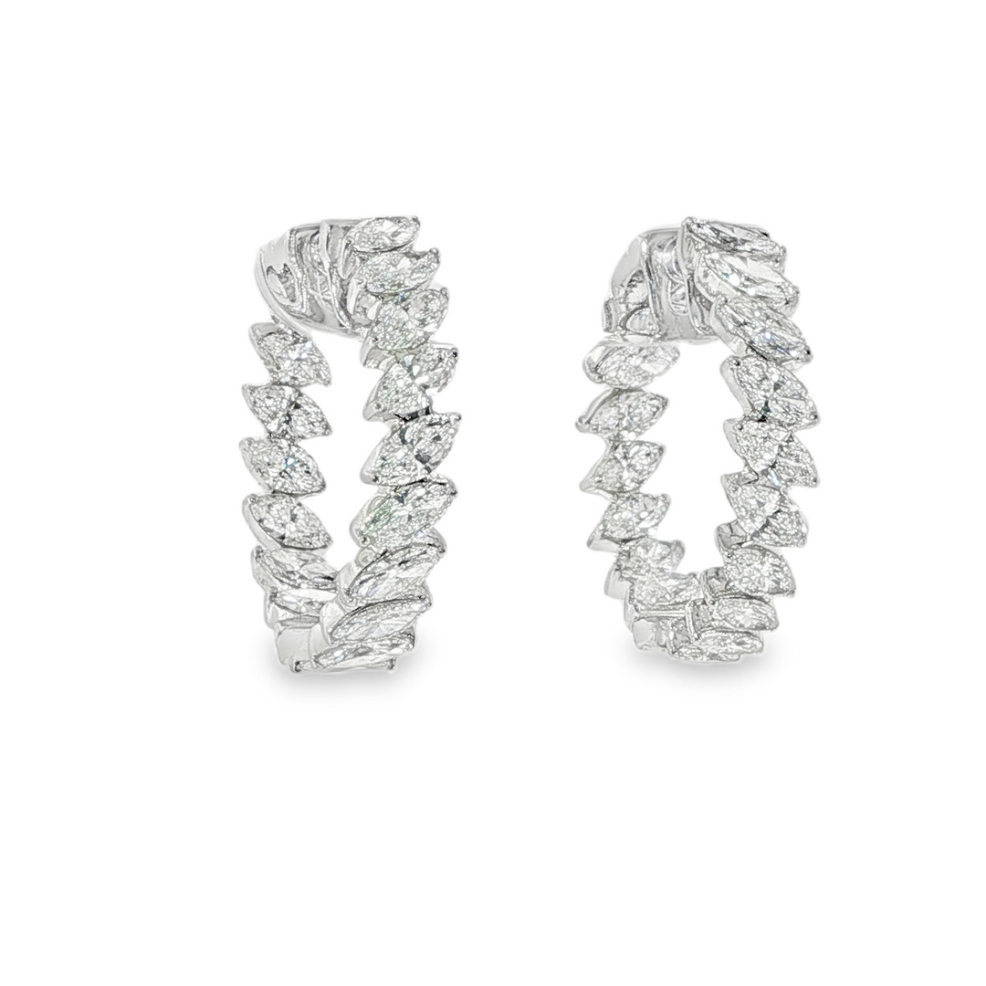 Inside-Out Hoops With Marquise Diamonds
