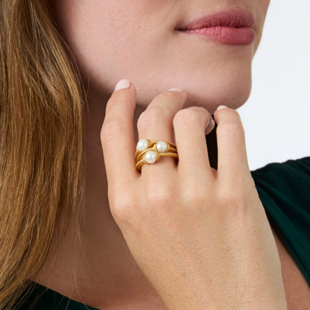 Calypso Trio Pearl Ring - Size 7