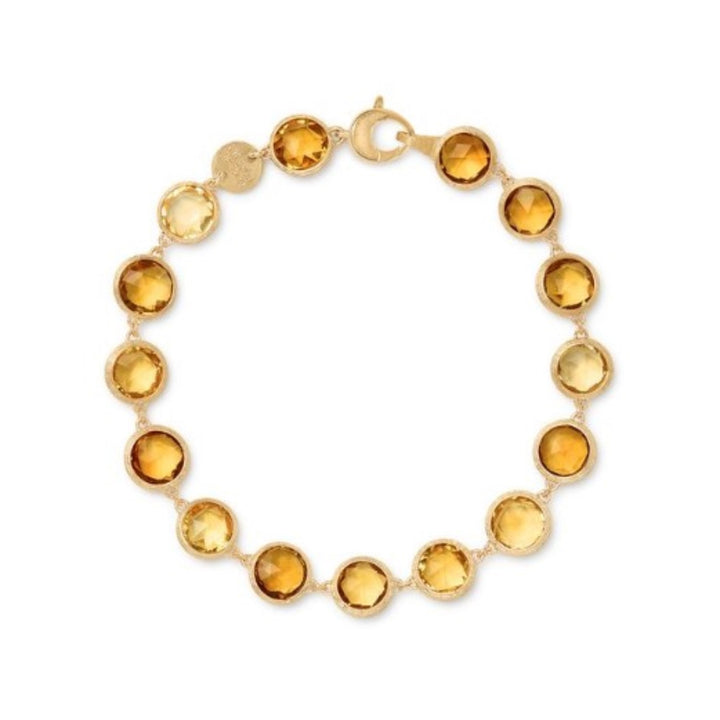Jaipur Collection Bezel Set Bracelet With Yellow Quartz - 7"