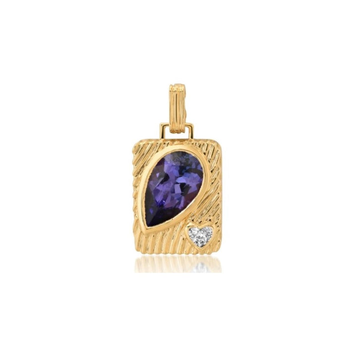 Ripple Pear Amulet Pendant In Tanzanite