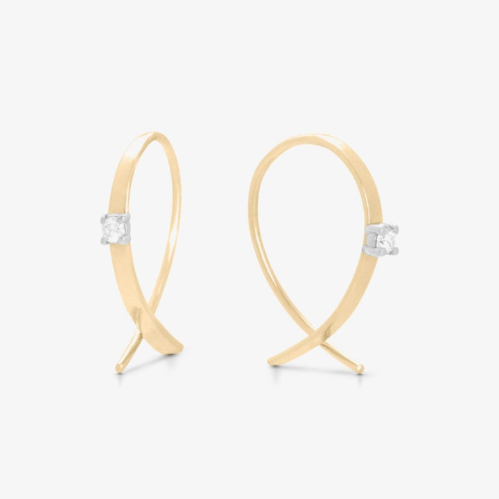 Mini Solo Diamond Upside Down Hoops