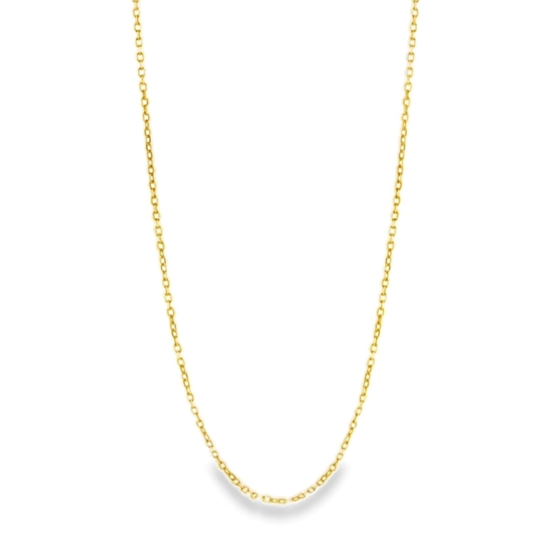 18K Yellow Gold Delicate Diamond Cut Chain - 17"