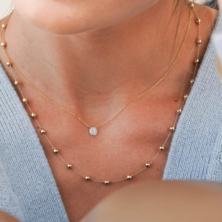Lauren Joy Mini Diamond Disc Necklace - 16"