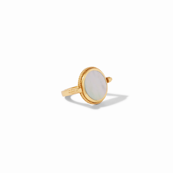 Revolving Coin Ring In Mother Of Pearl - Size 8