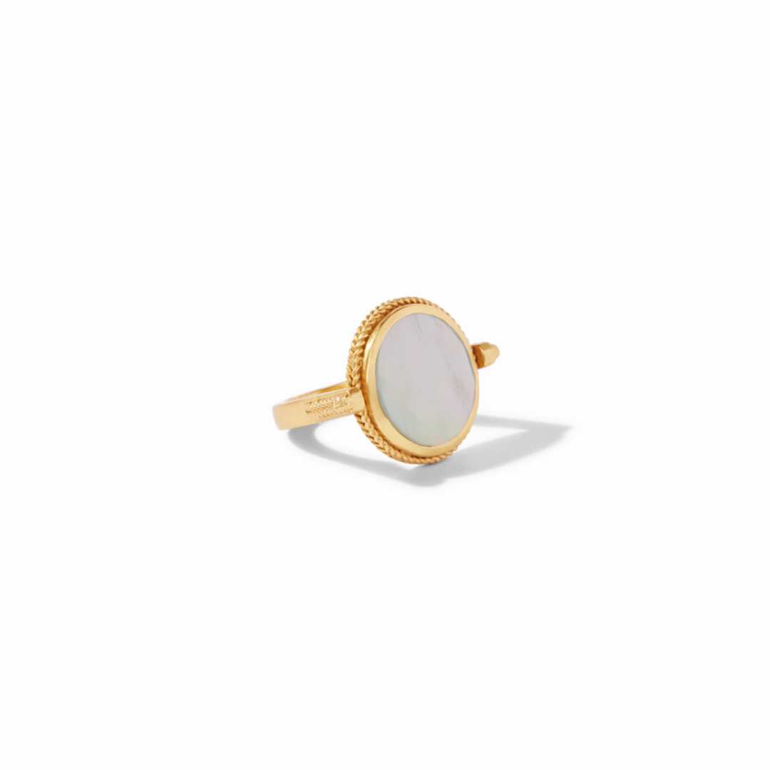 Revolving Coin Ring In Mother Of Pearl - Size 7