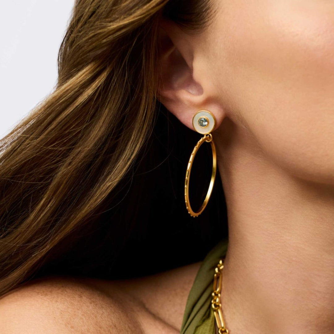 Chalcedony Blue Colette Circle Earrings