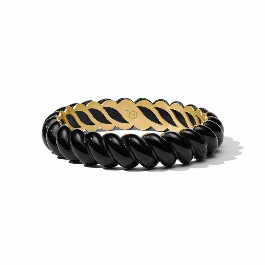 Ravello Statement Bangle In Obsidian Black - 8"
