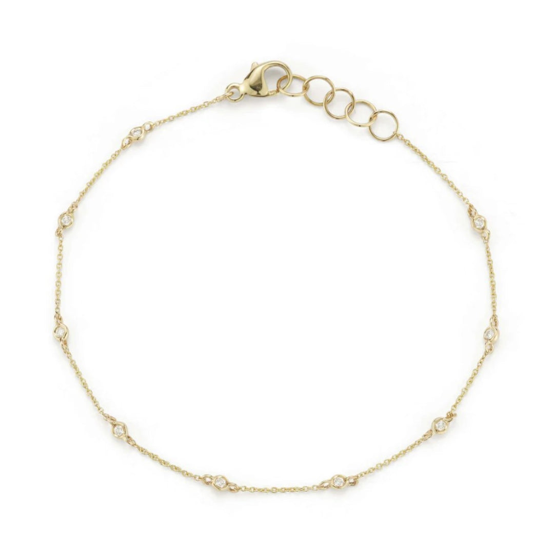 Lulu Jack Single Bezel Diamond Station Bracelet